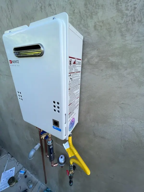 Tankless water heater installation for La Rue homes